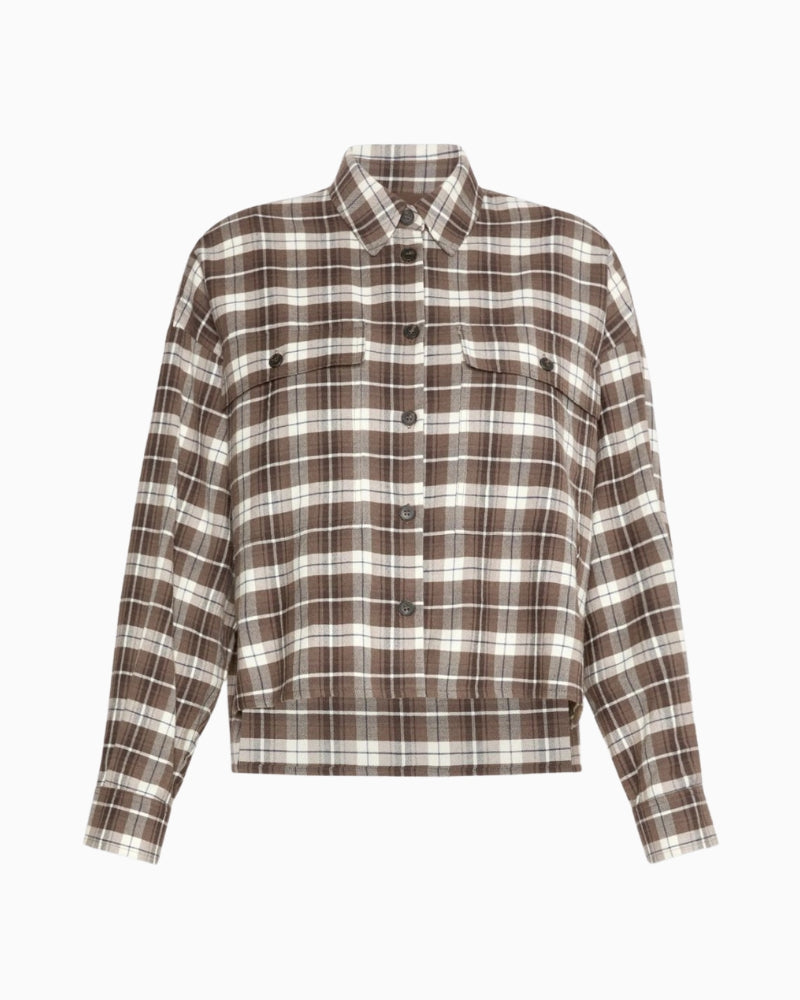 Weekend Max Mara Checked Flannel Shirt in Brown check detail