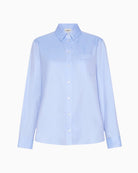 Weekend Max Mara Cotton Oxford Shirt in Light Blue chest pocket detail
