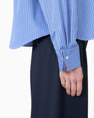 Weekend Max Mara Cotton Poplin Shirt in Blue Stripe cuff detail