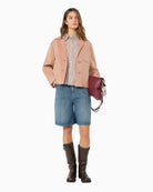 Weekend Max Mara Cotton Poplin Shirt in Light Brown collar detail