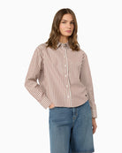 Weekend Max Mara Cotton Poplin Shirt in Light Brown side view