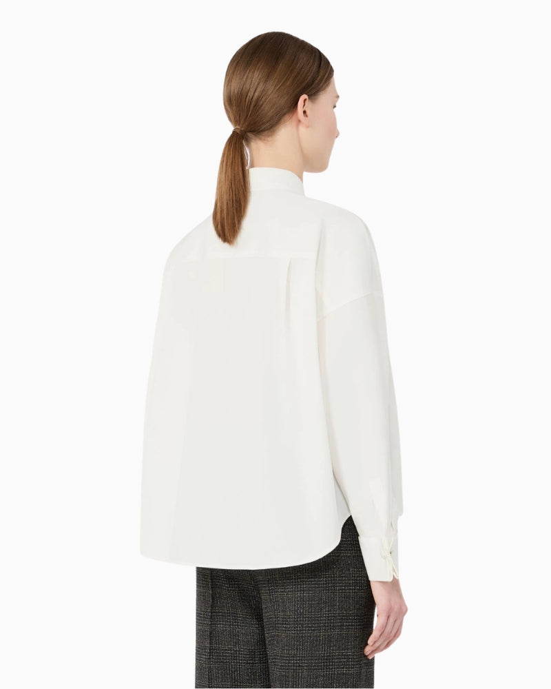 Weekend Max Mara Cotton Poplin Shirt in White back view
