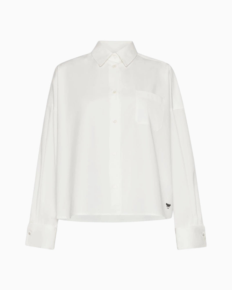 Weekend Max Mara Cotton Poplin Shirt in White collar detail