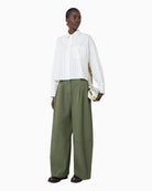 Weekend Max Mara Cotton Shirt with Contrasting Back in Cream styled view