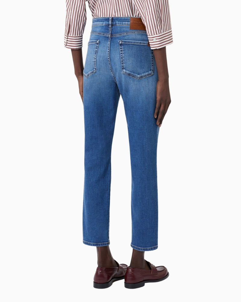Weekend Max Mara Cropped Jeans in navy back view