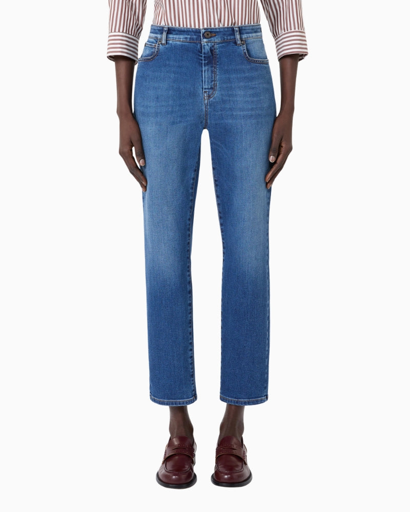 Weekend Max Mara Cropped Jeans in navy front view