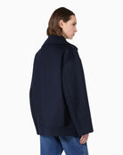 Weekend Max Mara Double-Breasted Pea Coat in Navy back view