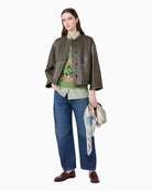 Weekend Max Mara Inlaid Cotton-Blend Gilet in Green front view