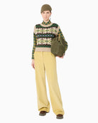 Weekend Max Mara Jacquard Wool Yarn Gilet in Beige/Brown styled view