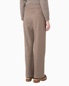 Weekend Max Mara Jersey Drap Trousers in Brown back view