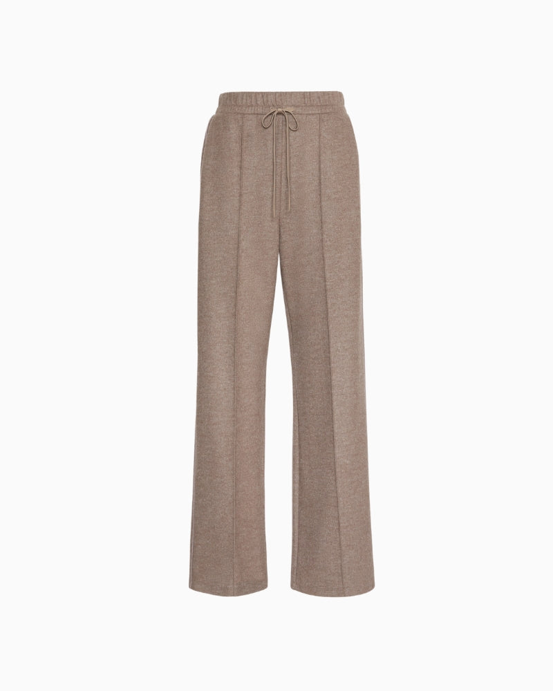 Weekend Max Mara Jersey Drap Trousers in Brown centre-front rib detail