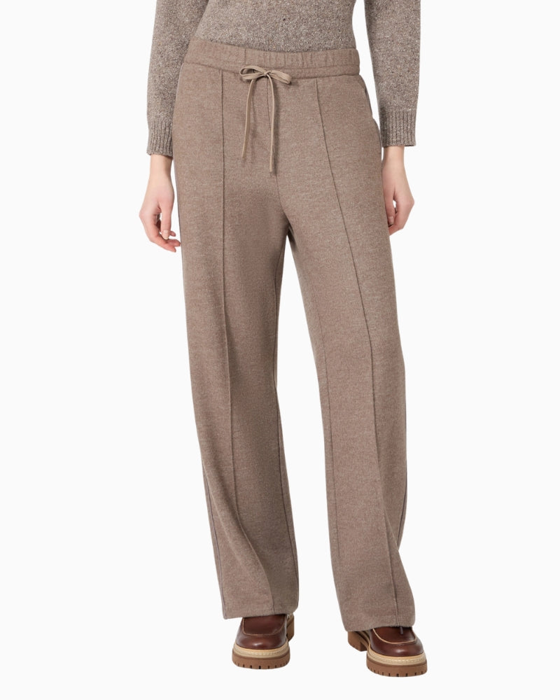 Weekend Max Mara Jersey Drap Trousers in Brown front view
