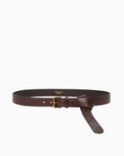 Weekend Max Mara Leather Belt in Dark Brown full product view