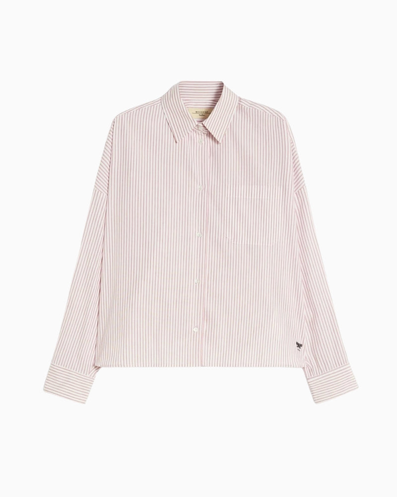Weekend Max Mara oversized cotton shirt pink, flat lay view – Áines Boutique