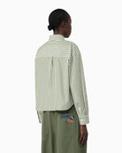 Weekend Max Mara Panetto Cotton Poplin Shirt in Green back view
