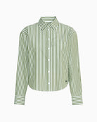 Weekend Max Mara Panetto Cotton Poplin Shirt in Green collar and button details
