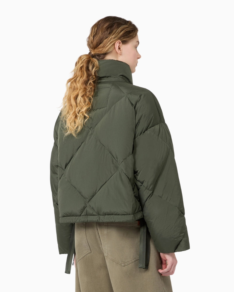 Weekend Max Mara Short Down Jacket in Khaki back view