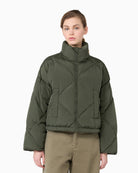 Weekend Max Mara Short Down Jacket in Khaki front view