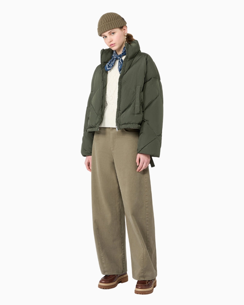 Weekend Max Mara Short Down Jacket in Khaki styled view