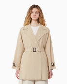 Weekend Max Mara Short Trench Coat in Beige front view