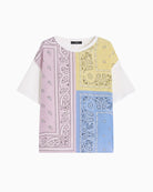 Weekend Max Mara silk front T-shirt multicolour flat lay front view – Áines Boutique