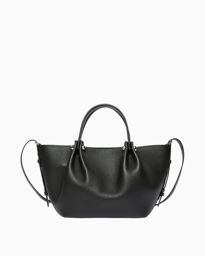 Weekend Max Mara Small Leather Tote Bag in black back view