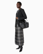 Weekend Max Mara Small Leather Tote Bag in black styled view