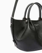 Weekend Max Mara Small Leather Tote Bag in black with crossbody strap