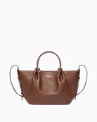 Weekend Max Mara Small Leather Tote Bag in brown front view