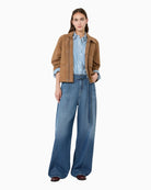 Weekend Max Mara Soft Suede Jacket in Tan front view