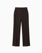 Weekend Max Mara Stretch Wool Flannel Trousers in Brown front view