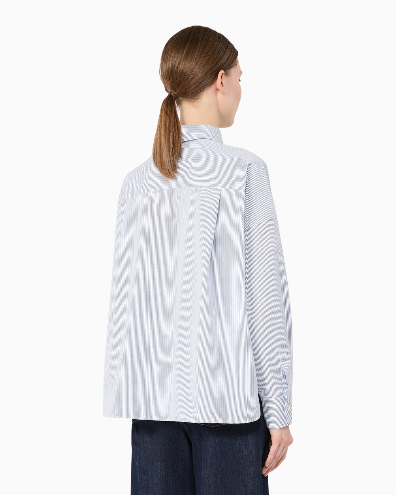 Weekend Max Mara Technical Twill and Cotton Poplin Shirt in Khaki back view