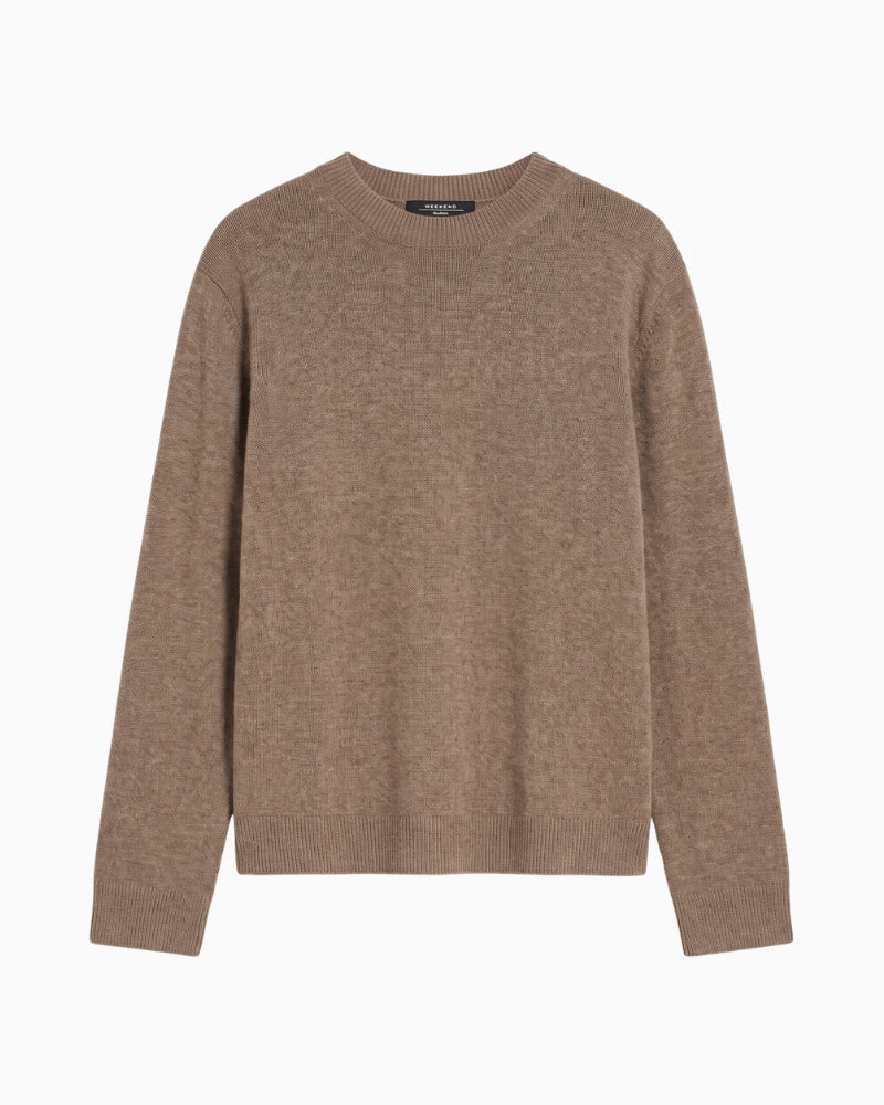 Weekend Max Mara WKDeco Wool & Cashmere Sweater in light brown front view