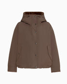 Weekend Max Mara Water-Repellent Canvas Jacket in Brown fabric detail