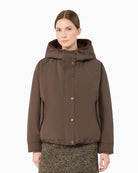 Weekend Max Mara Water-Repellent Canvas Jacket in Brown front view