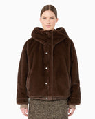 Weekend Max Mara Water-Repellent Canvas Jacket in Brown reverse side