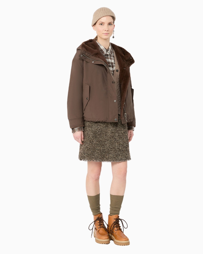 Weekend Max Mara Water-Repellent Canvas Jacket in Brown styled view