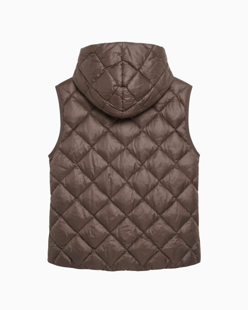 Weekend Max Mara Water Repellent Padded Gilet in brown back view