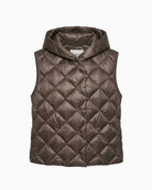 Weekend Max Mara Water Repellent Padded Gilet in brown front view