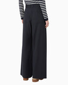 Weekend Max Mara Wide Leg Trousers in Navy Stripe back view