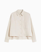 Weekend Max Mara Wkdradente cotton drill shirt beige front view