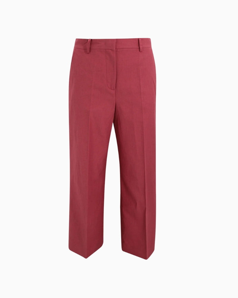 Weekend Max Mara Wkdzircone red pressed crease trousers front view straight leg