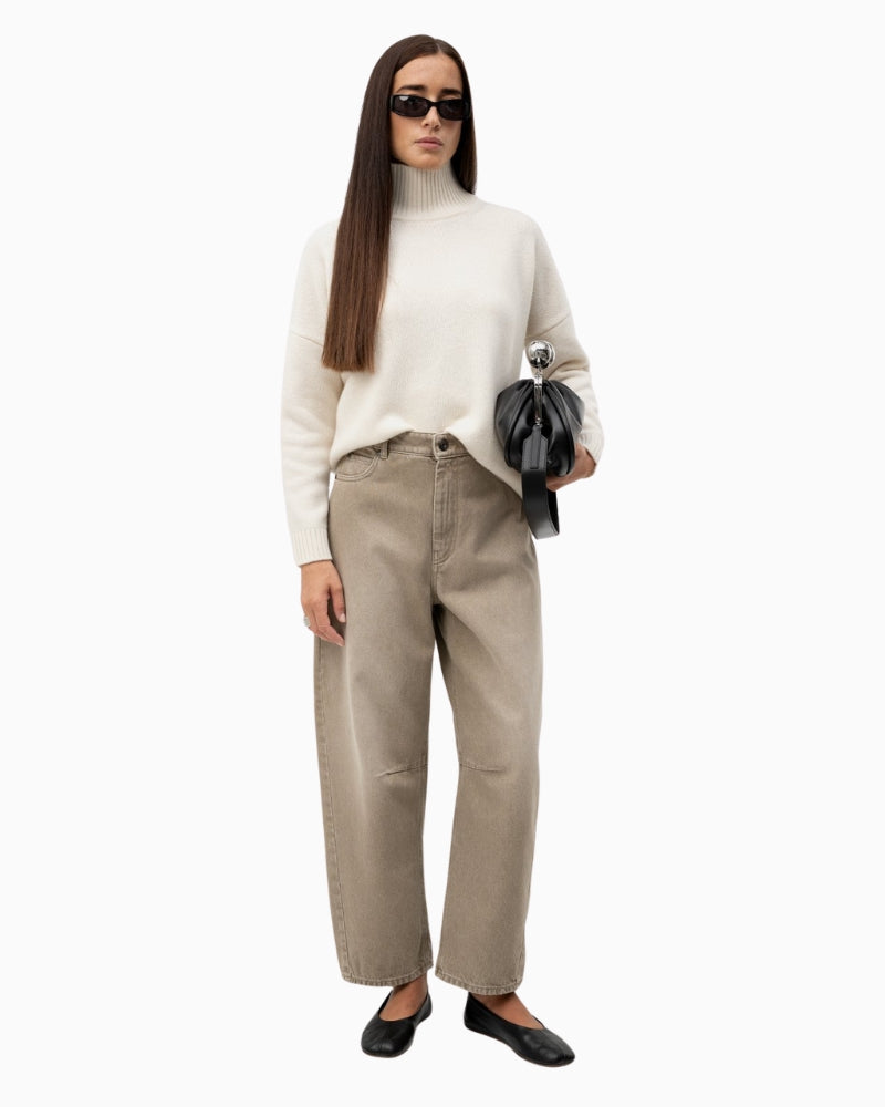 Weekend Max Mara Wool Turtleneck Jumper in Ivory front view