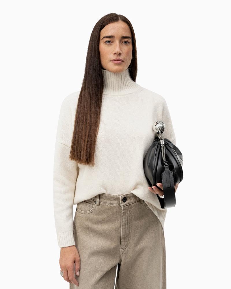 Weekend Max Mara Wool Turtleneck Jumper in Ivory front view