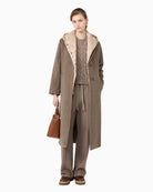 Weekend Max Mara Wool and Alpaca Teddy Long Coat in Brown styled view