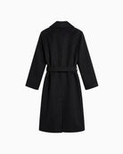 Weekend Max Mara Wool and Alpaca Teddy Long Coat in black back view