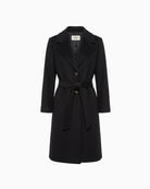 Weekend Max Mara Wool and Alpaca Teddy Long Coat in black front view