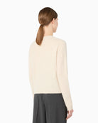 Weekend Max Mara Wool and Cashmere Yarn Cardigan in Cream back view