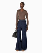 Weekend Max Mara Wool and Cashmere Yarn Polo Jumper in Brown styled view