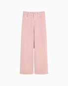Weekend Max Mara cotton drill wide leg trousers pink full length